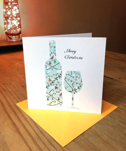 Merry Christmas Wine Card