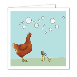 Chicken with Bubbles Greeting Card