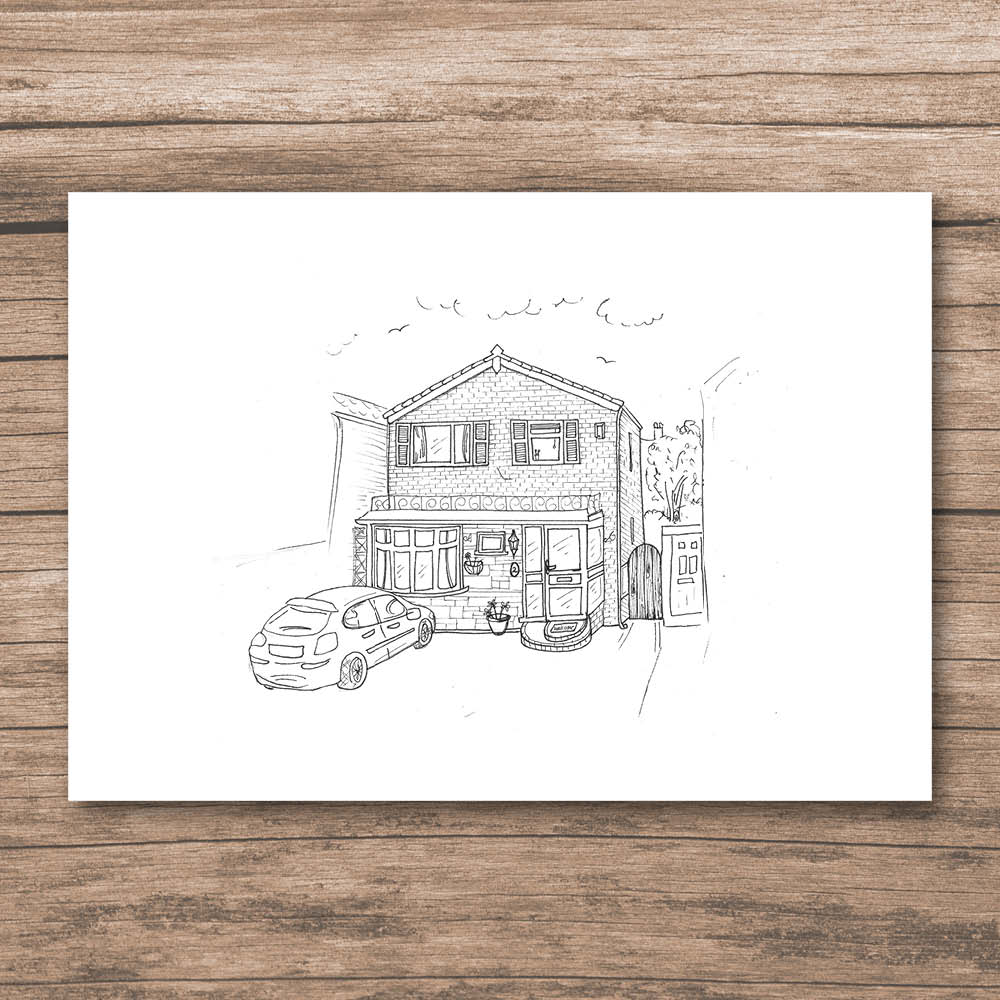 Customised Ink Drawing Of A Building Of Your Choice