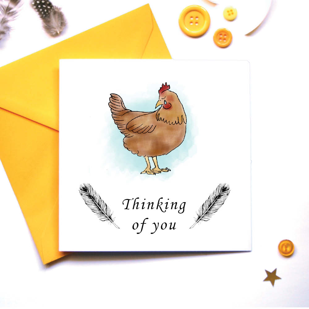 Thinking of You Sympathy Card - Yellow Chicken House