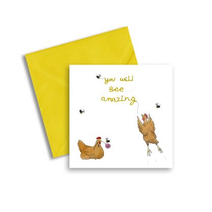 Bee Amazing Good Luck Chicken Card